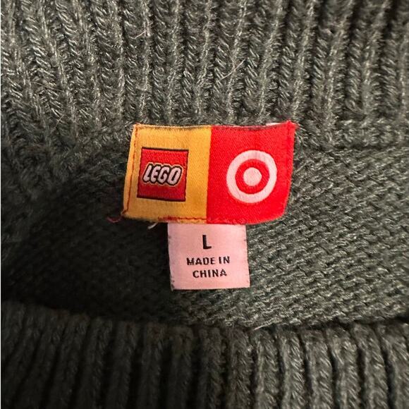 Lego Target Collab Crewneck Pullover Sweater Adult Size Large Green Textured - Picture 3 of 6